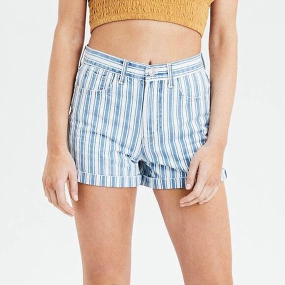 American Eagle Striped Mom Short 6 - Picture 1 of 12